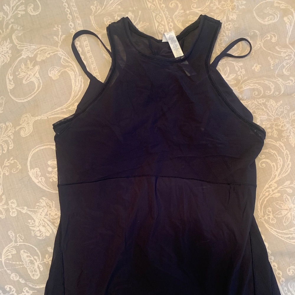 Lulu sheer tank with built in bra